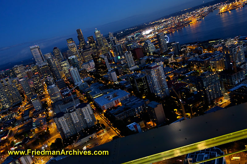 tower,rotating,tourist,attraction,view,city,dusk,dawn,lights,blue,sky,